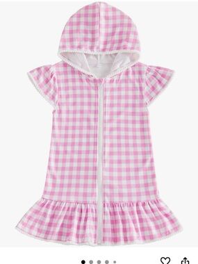 Girls hooded Terry swimsuit zip up cover-up